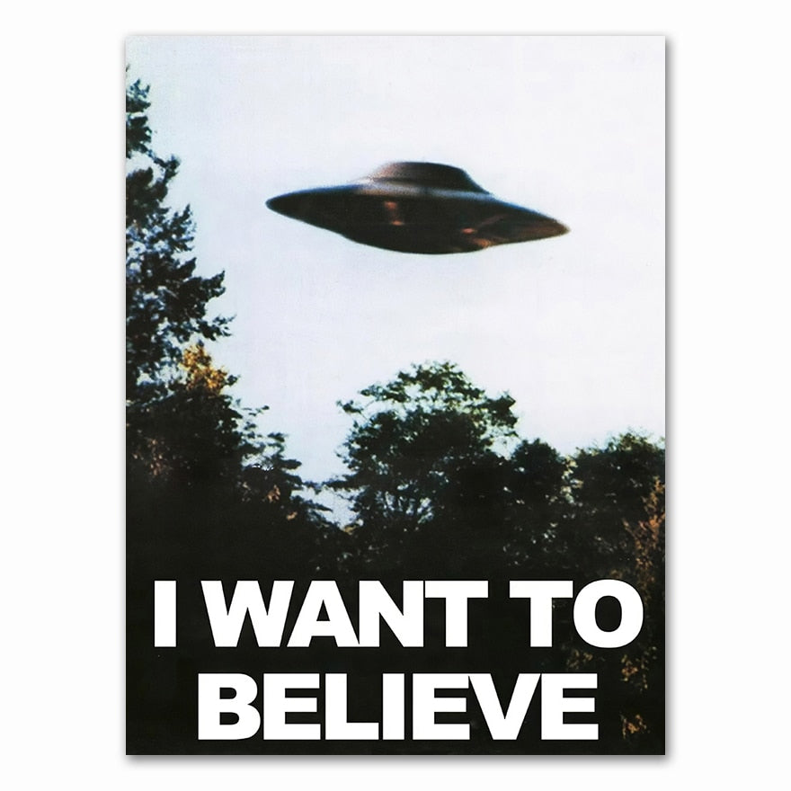 Arthia Designs - UFO I WANT TO BELIEVE Canvas Art - Review