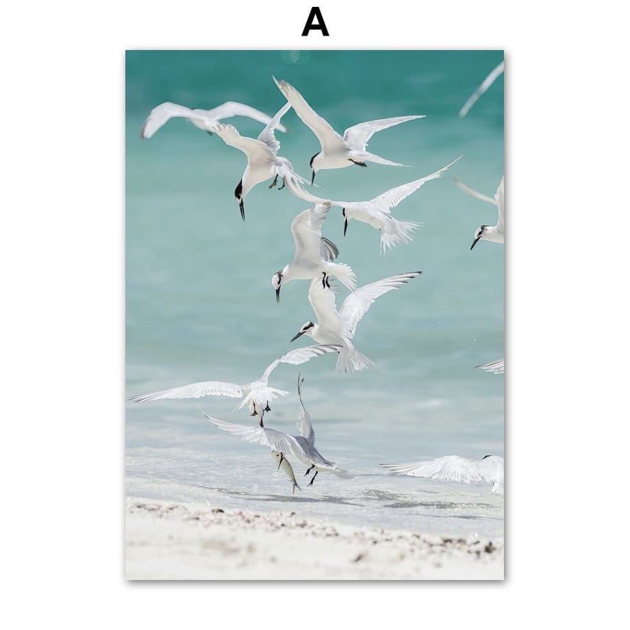 Arthia Designs - White Sand Beach Seagull Island Canvas Art - Review