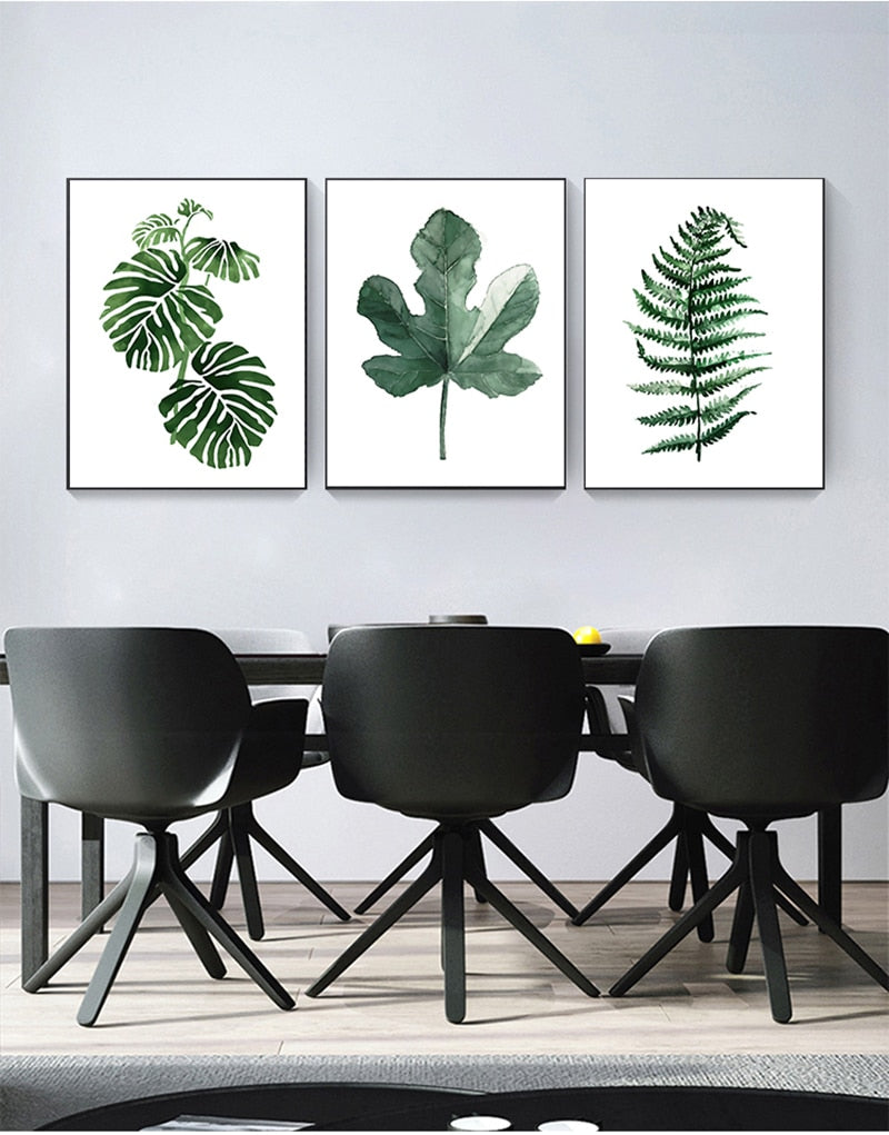 Arthia Designs - Nordic Tropical Green Leaves Canvas Art - Review