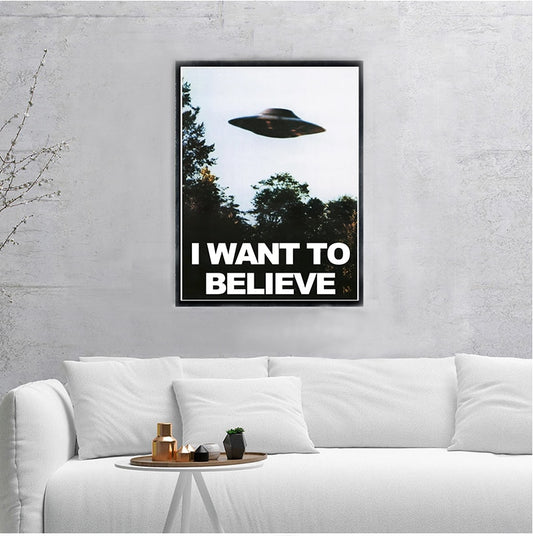 Arthia Designs - UFO I WANT TO BELIEVE Canvas Art - Review