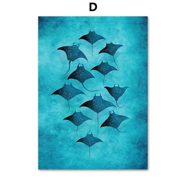 Arthia Designs - Blue Ocean Whales Stingray Canvas Art - Review