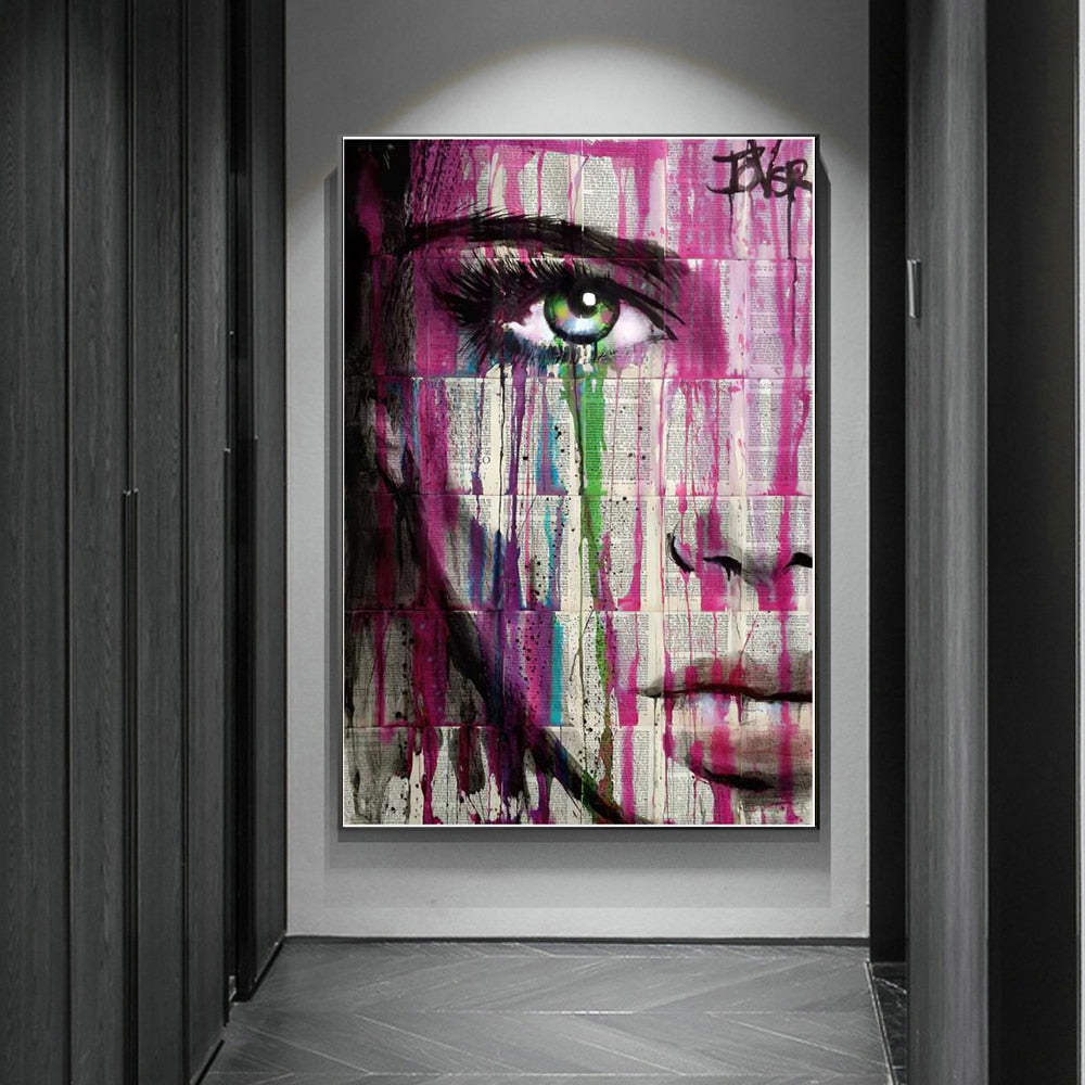 Arthia Designs - Modern Abstract Woman Face Graffiti Canvas Art - Review