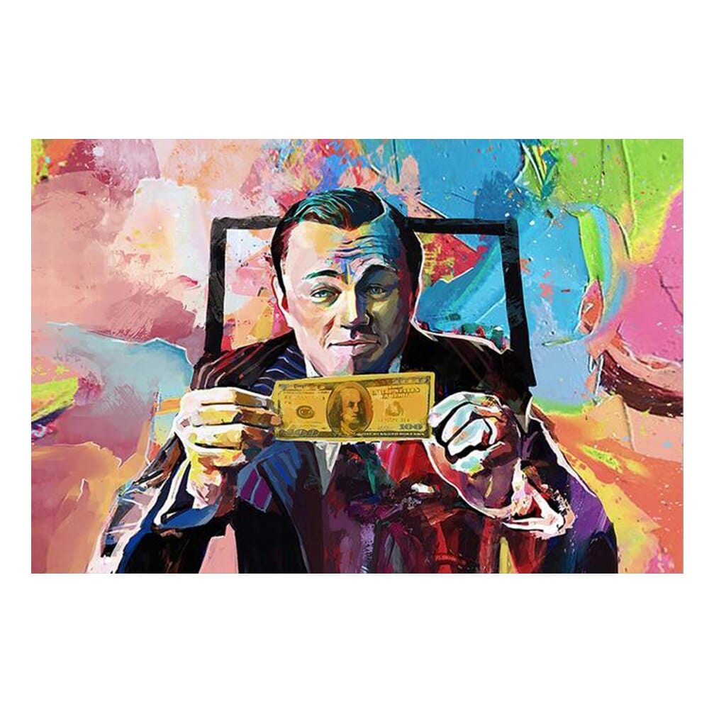 Arthia Designs - Wolf of Wall Street Funny Graffiti Canvas Art - Review