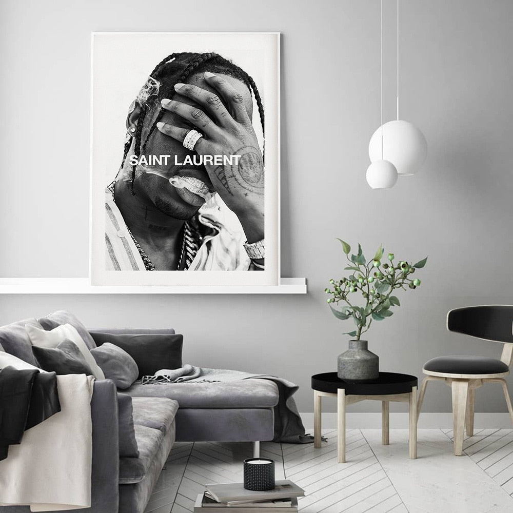 Arthia Designs - Black White Travis Scott Fashion Canvas Art - Review