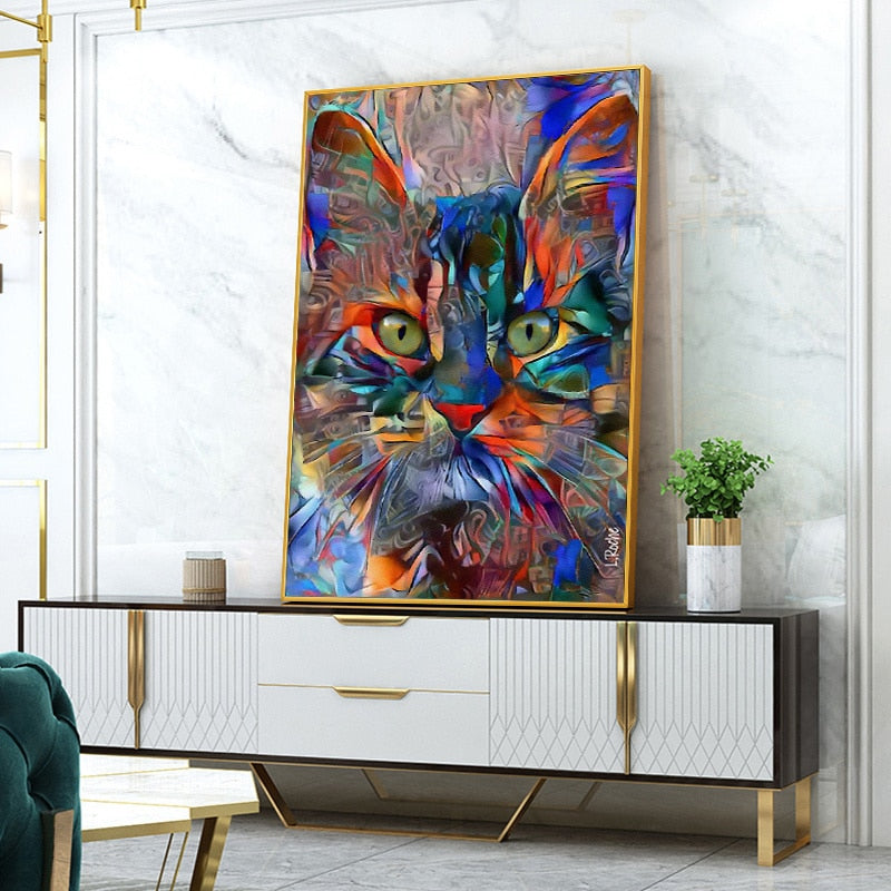 Arthia Designs - Colorful Cute Cat Canvas Art - Review