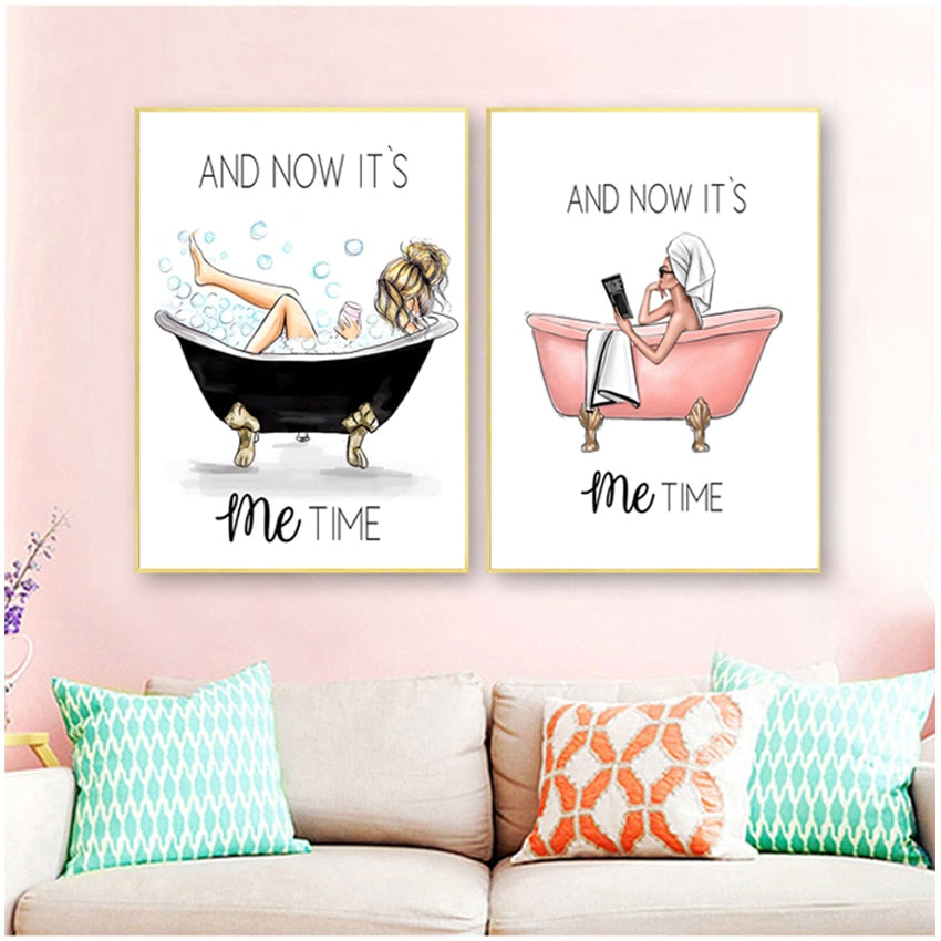 Arthia Designs - Girl On Bathtub Canvas Art - Review