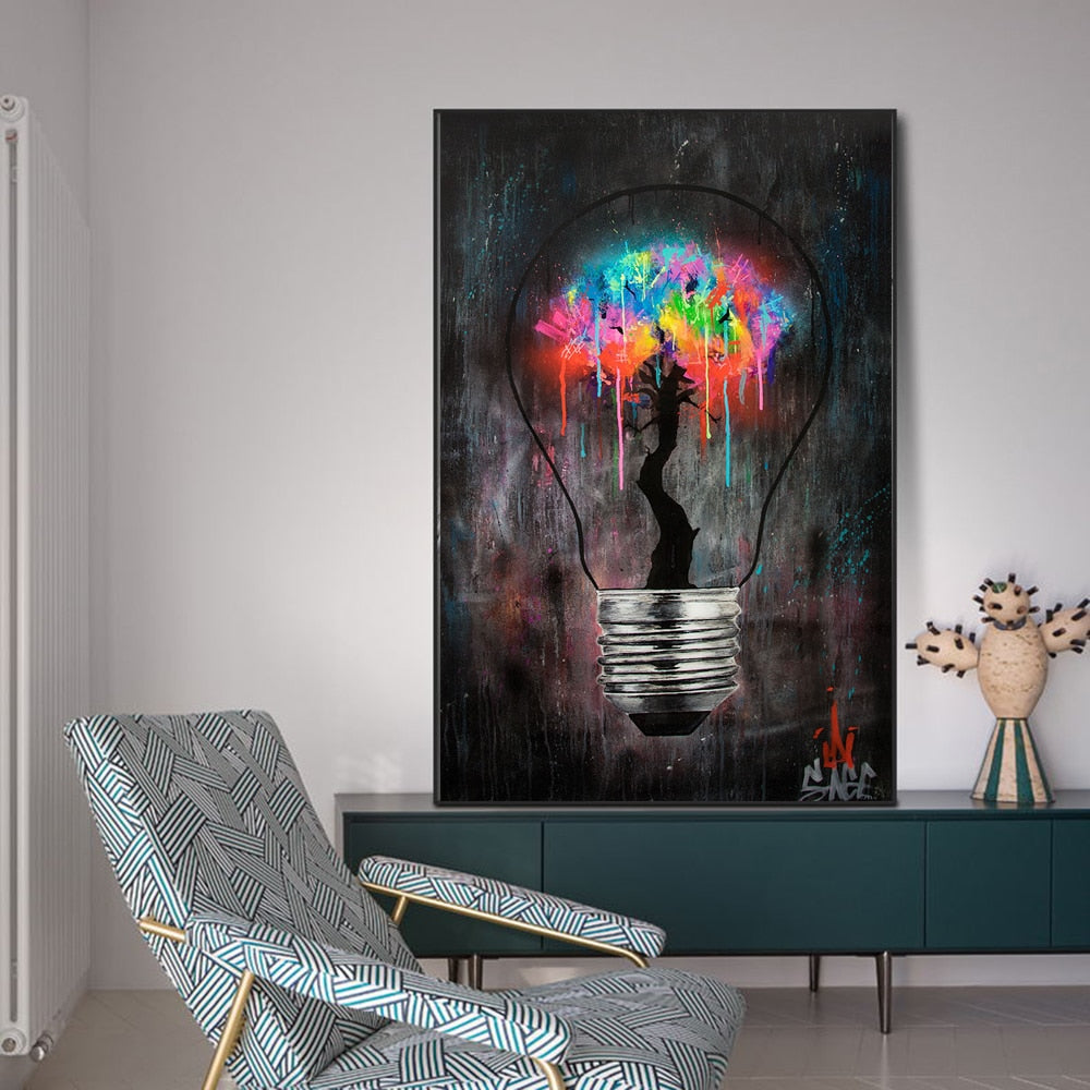 Arthia Designs - Dark Graffiti Lightbulb Canvas Art - Review