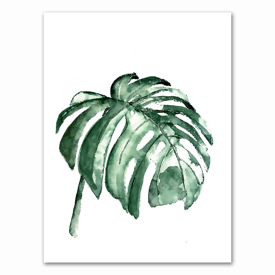 Arthia Designs - Nordic Tropical Green Leaves Canvas Art - Review