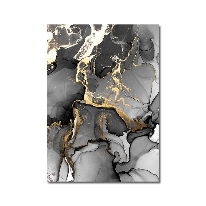 Arthia Designs - Abstract Golden Black Marble Canvas Art - Review