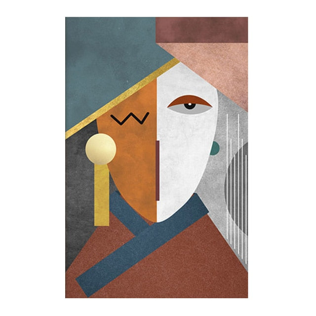 Arthia Designs - Abstract Geometric Face Figure Canvas Art - Review