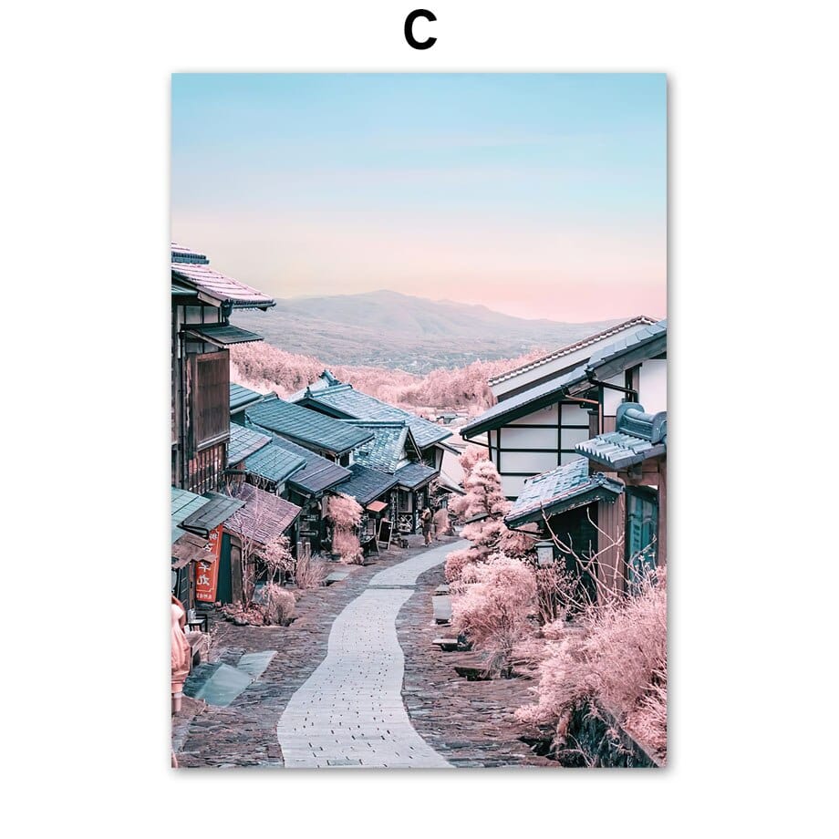 Arthia Designs - Mount Fuji Sakura Temple Canvas Art - Review