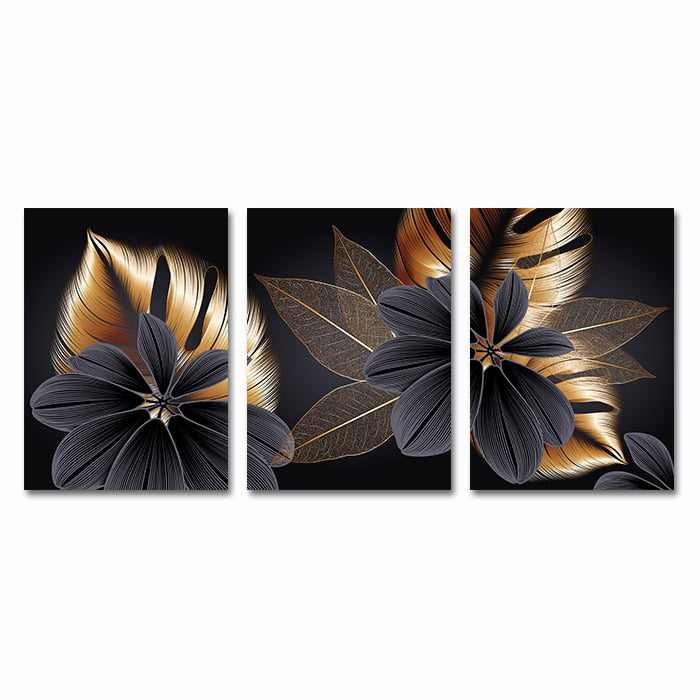 Arthia Designs - Black Golden Leaves Canvas Art - Review