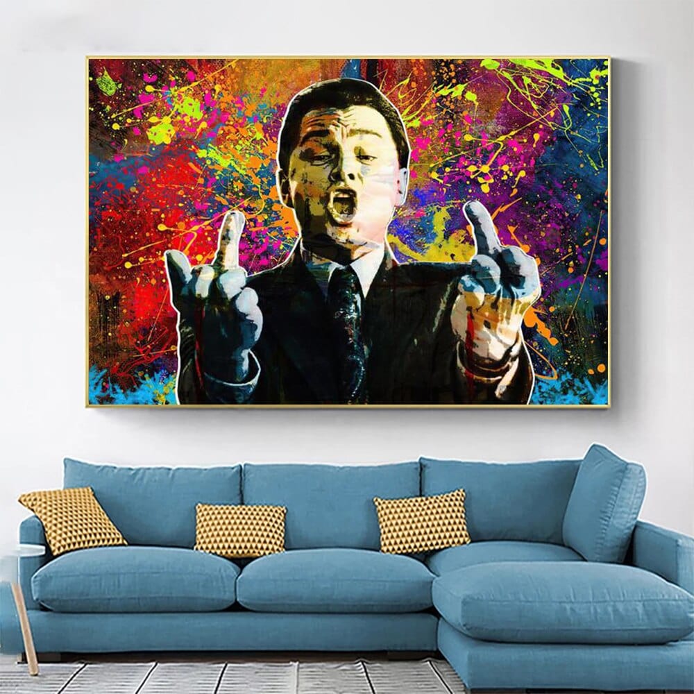 Arthia Designs - Wolf of Wall Street Funny Graffiti Canvas Art - Review