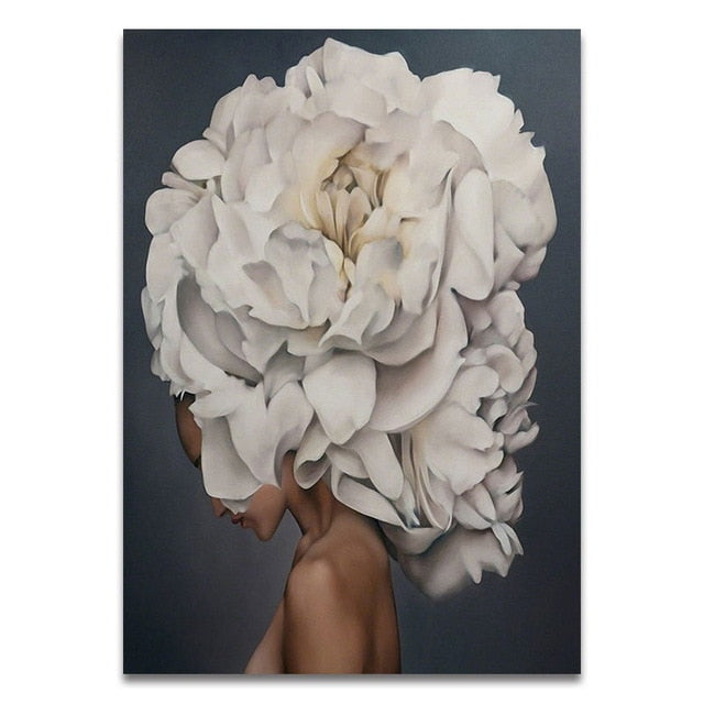 Arthia Designs - Flower Feathers Face Woman Canvas Art - Review