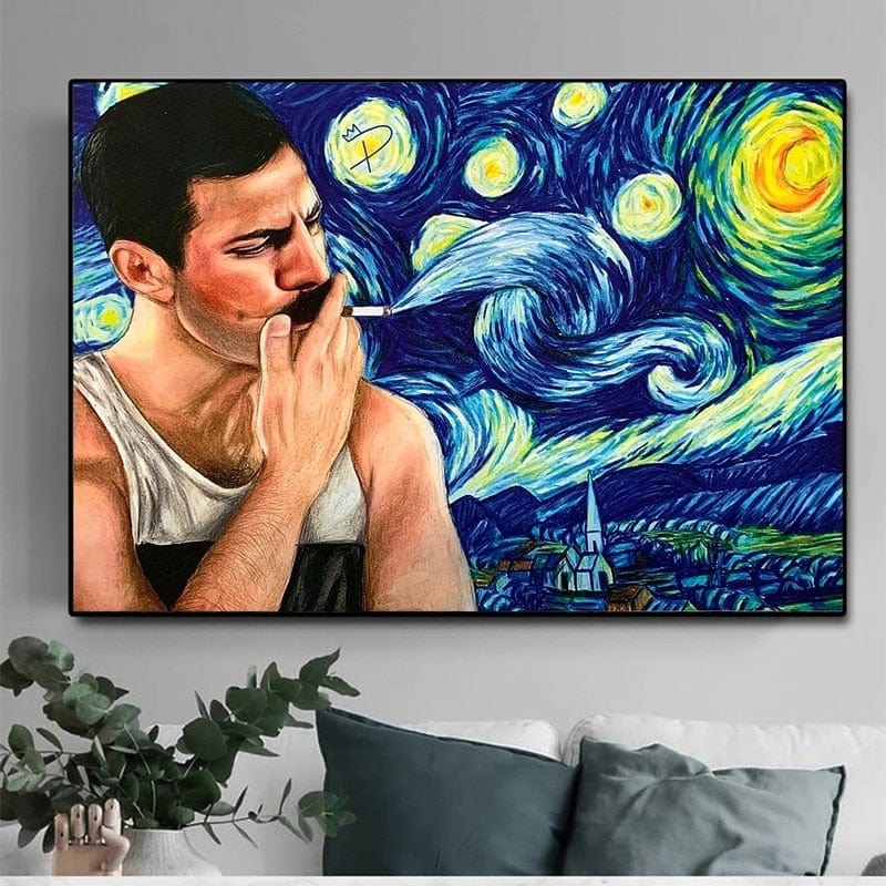 Arthia Designs - Smoking Freddie in Starry Night Canvas Art - Review