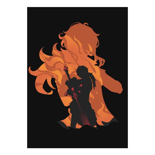 Arthia Designs - Genshin Impact Character Silhouette Canvas Art - Review