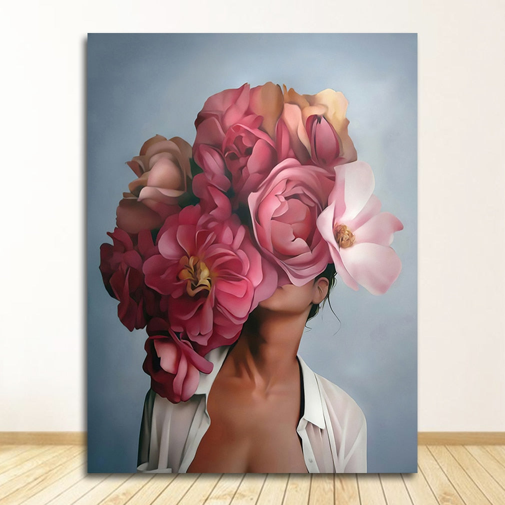 Arthia Designs - Flowers Feathers Woman Canvas Art - Review