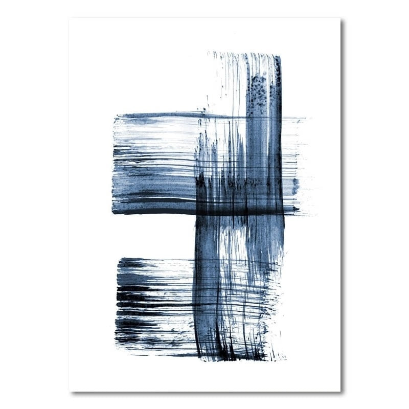 Arthia Designs - Abstract Blue Ink Stroke Canvas Art - Review