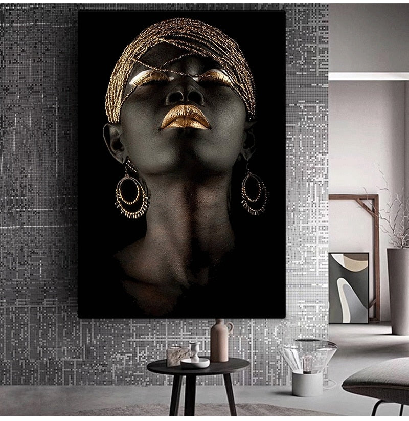 Arthia Designs - Gold Hair Black African Woman Canvas Art - Review