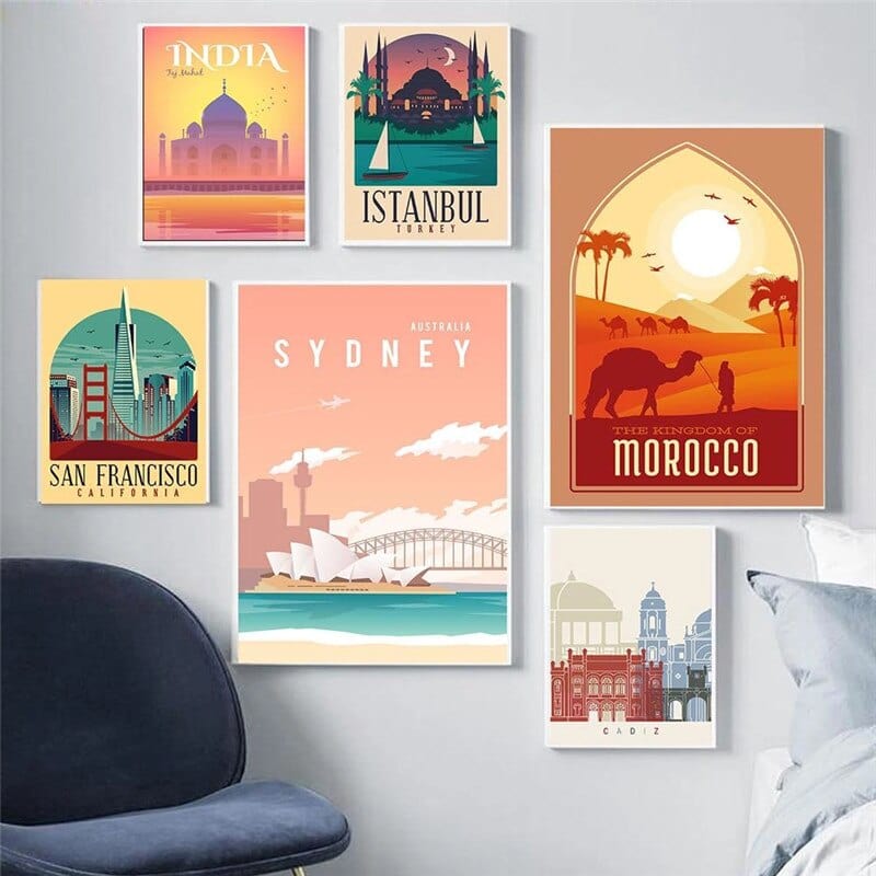 Arthia Designs - Travel Cities Destination Poster Canvas Art - Review