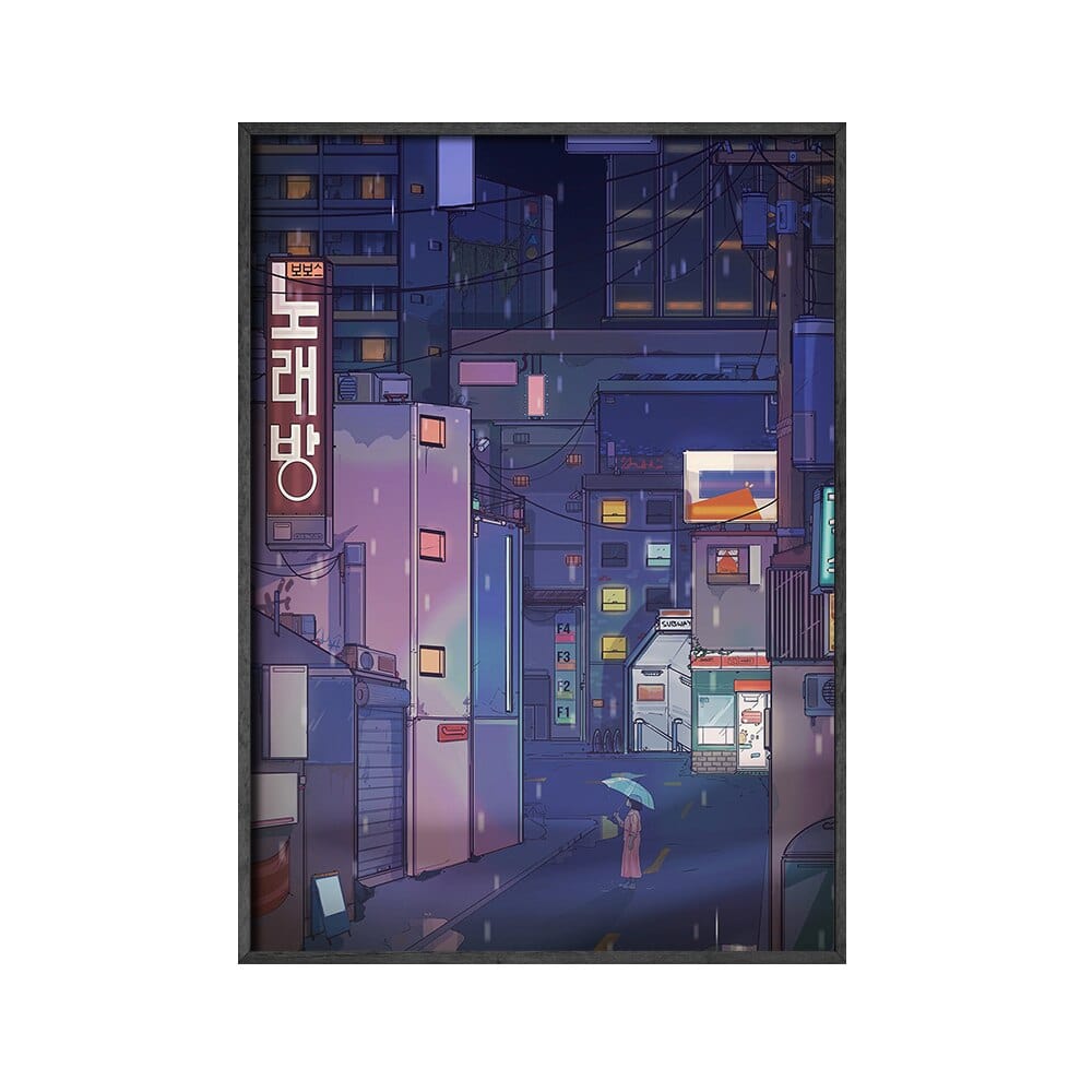 Arthia Designs - Aesthetic Night Japanese Street Canvas Art - Review