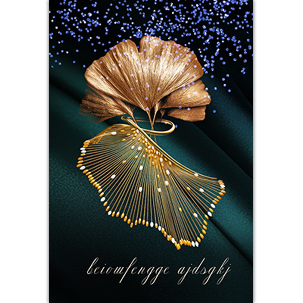 Arthia Designs - Golden Black Leaves Canvas Art - Review