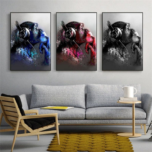 Arthia Designs - Chimpanzee Music Headphones Canvas Art - Review