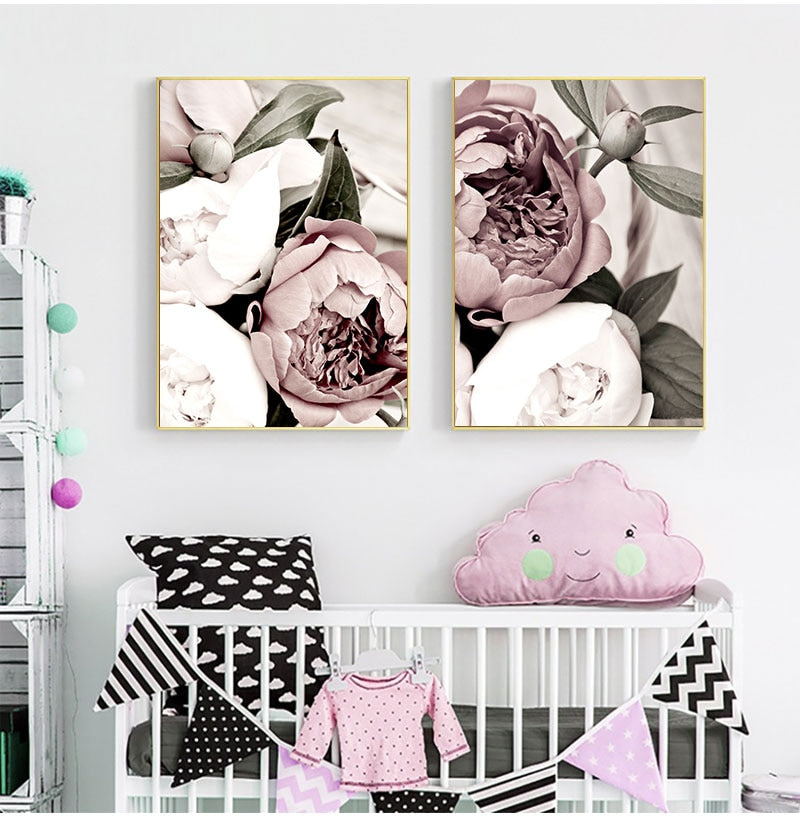 Arthia Designs - Nordic Pink White Flower Canvas Art - Review