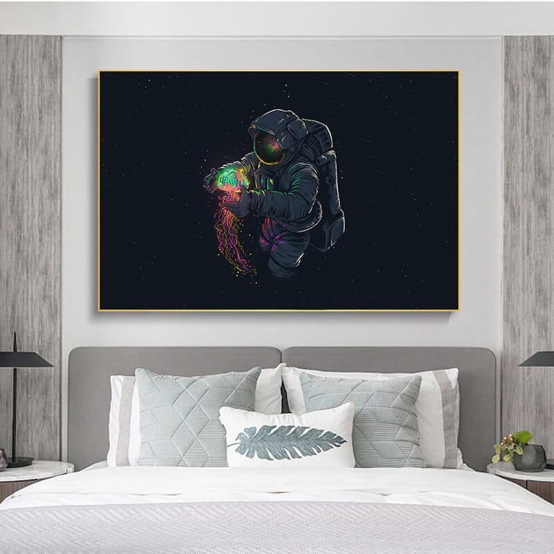 Arthia Designs - Astronaut Playing With Jellyfish Canvas Art - Review