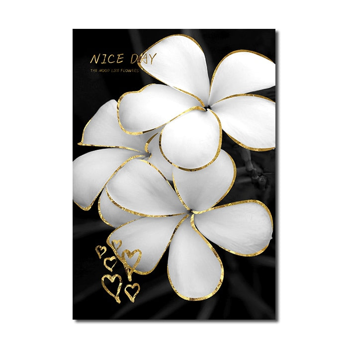 Arthia Designs - Luxury Golden White Roses Canvas Art - Review