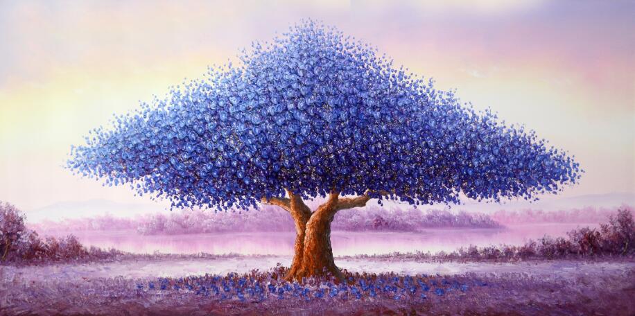 Arthia Designs - Abstract Blue Tree Flowers Canvas Art - Review