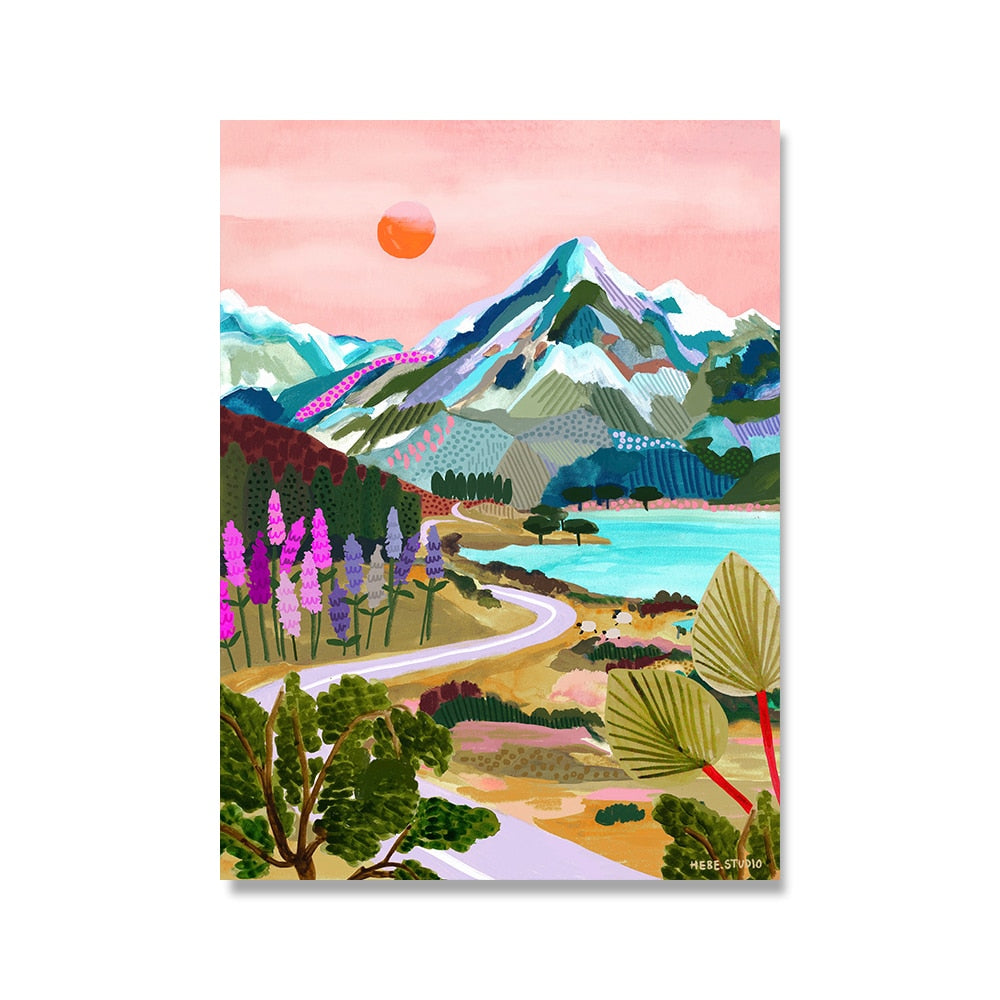 Arthia Designs - Watercolor Mountain and Lake Scenery Canvas Art - Review