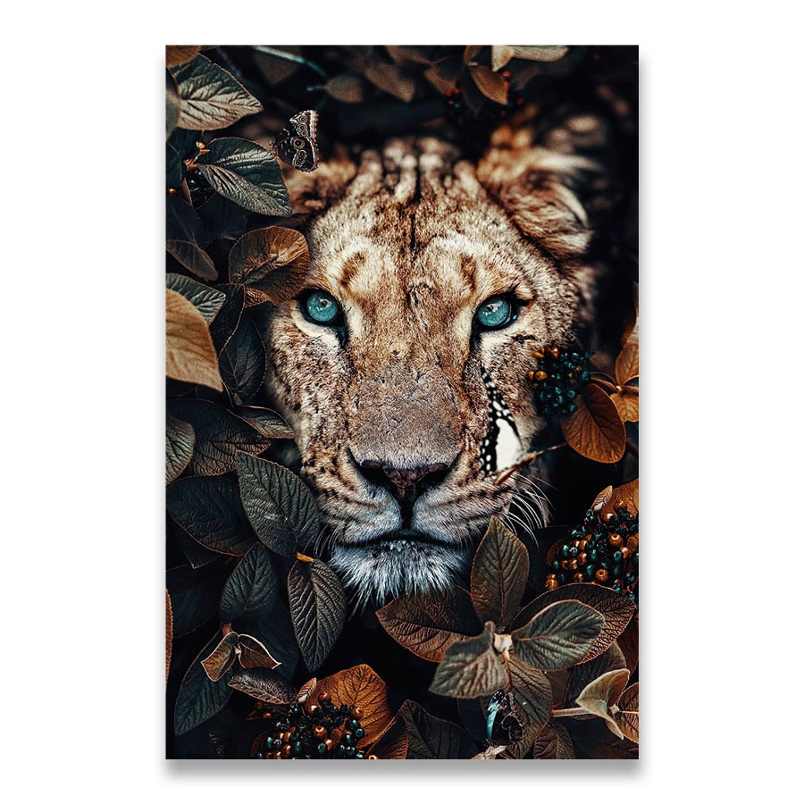 Arthia Designs - Flower Animal Lion Tiger Canvas Art - Review