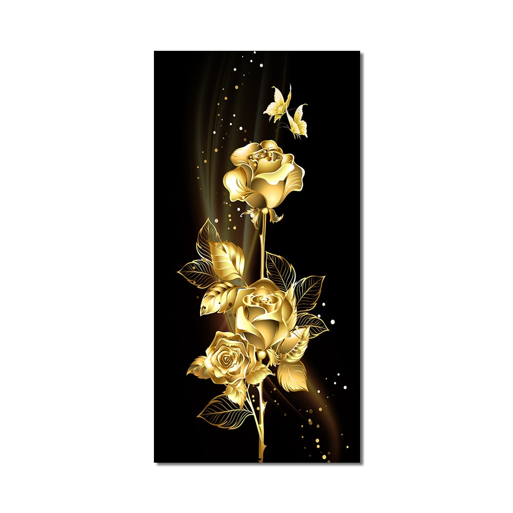 Arthia Designs - Golden Leaves and Flower Canvas Art - Review