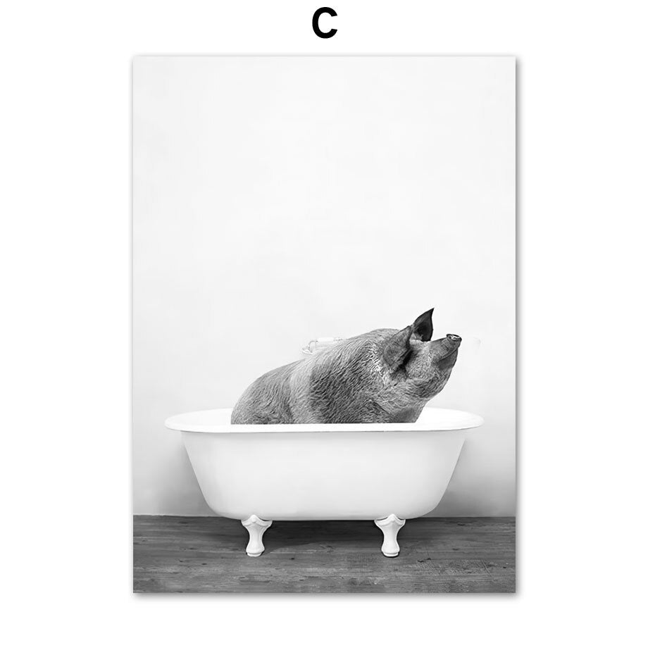 Arthia Designs - Cute Animals Bathing Canvas Art - Review