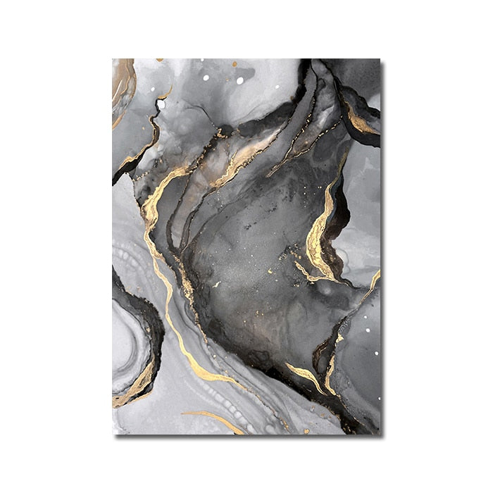 Arthia Designs - Abstract Golden Black Marble Canvas Art - Review