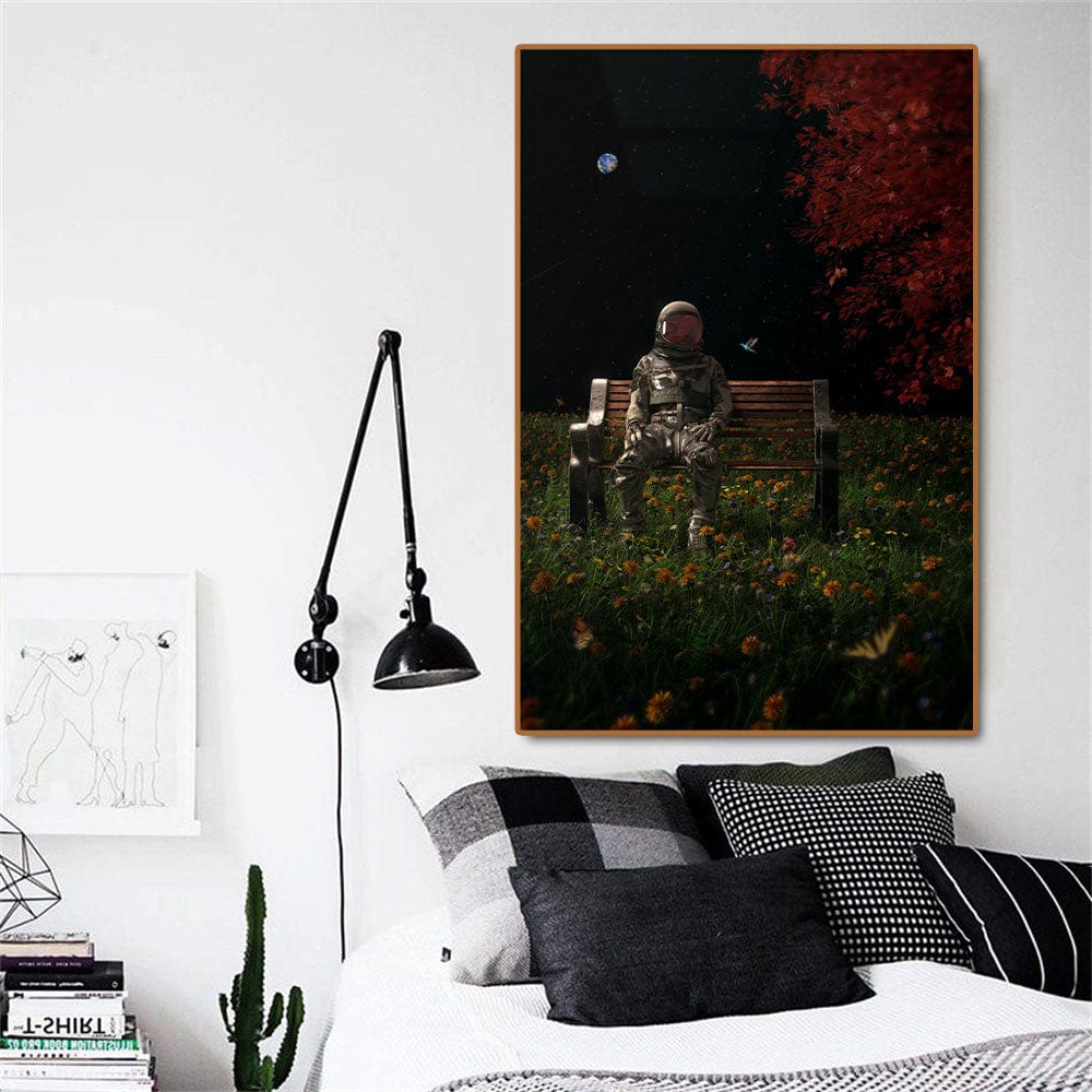 Arthia Designs - Surrealism Astronaut Skull Flower Canvas Art - Review