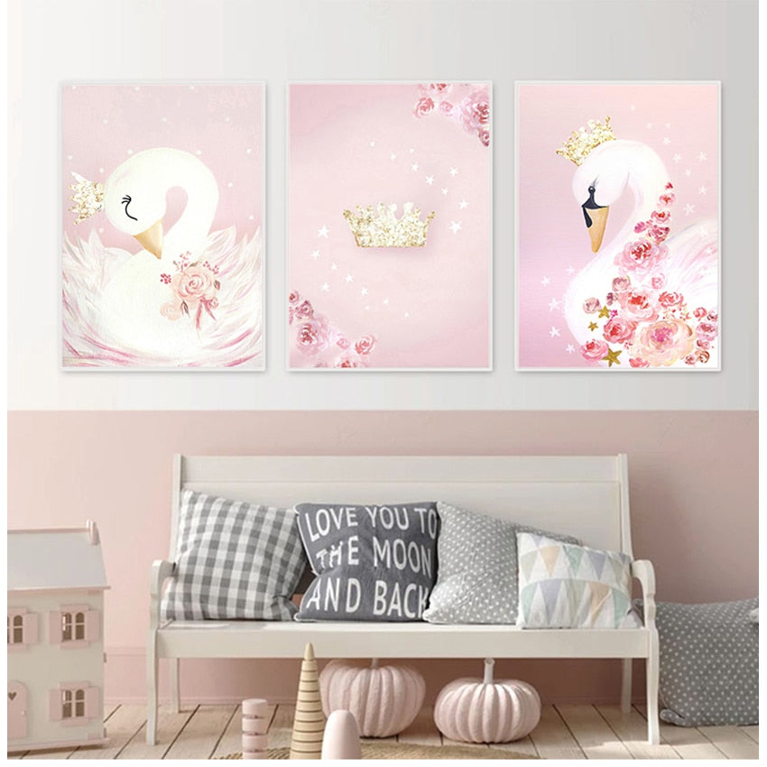 Arthia Designs - Pink Swan Princess Kids Canvas Art - Review