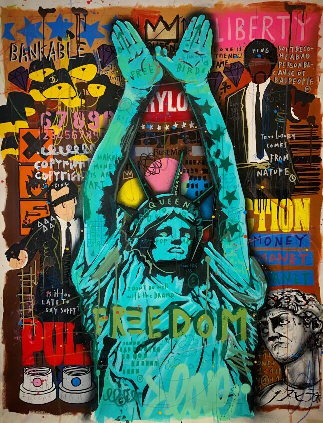 Arthia Designs - Statue of Liberty Graffiti Painting Canvas Art - Review