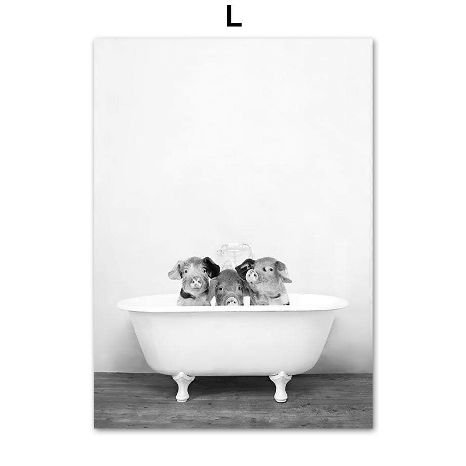 Arthia Designs - Cute Animals Bathing Canvas Art - Review