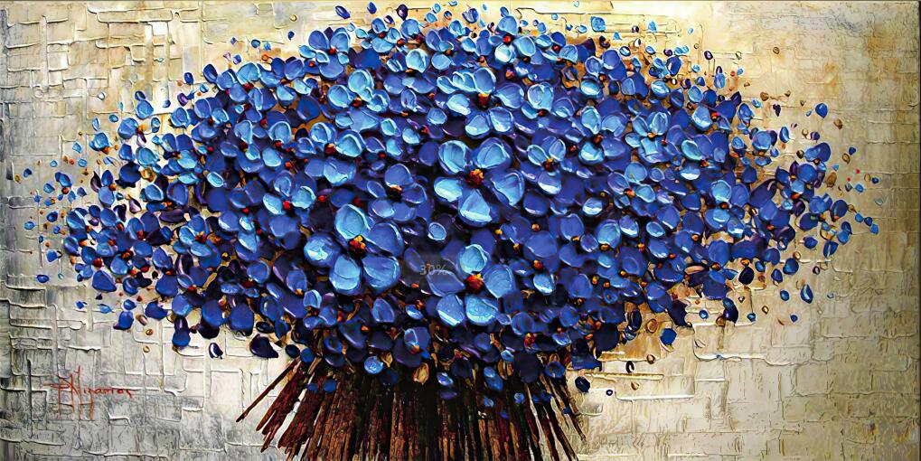 Arthia Designs - Abstract Blue Tree Flowers Canvas Art - Review