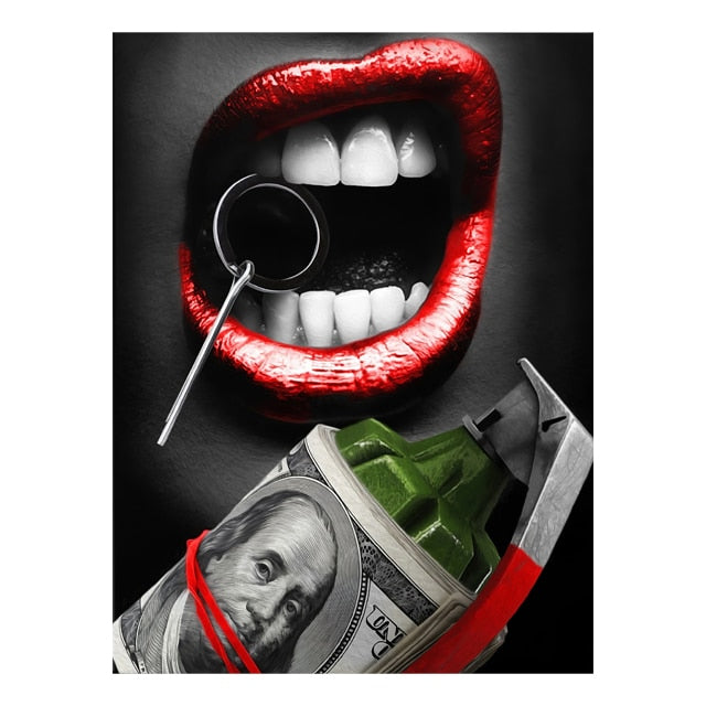 Arthia Designs - Sexy Woman Burning Money Canvas Art - Review