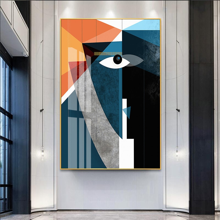 Arthia Designs - Abstract Geometric Face Figure Canvas Art - Review