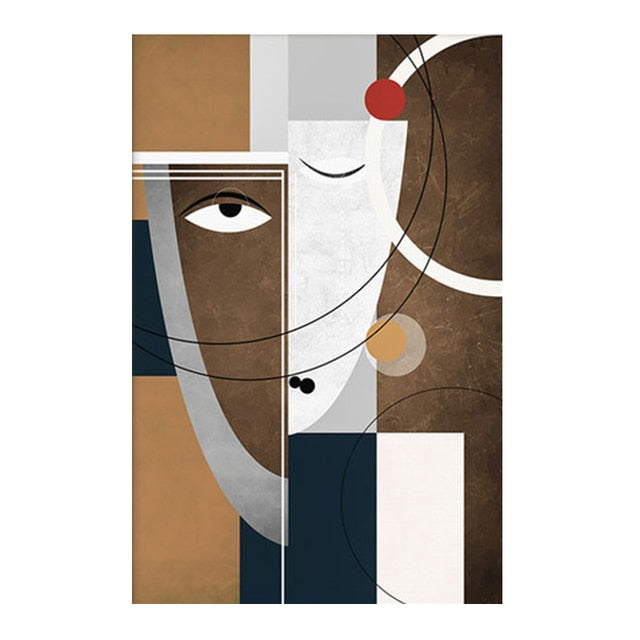 Arthia Designs - Abstract Geometric Face Figure Canvas Art - Review