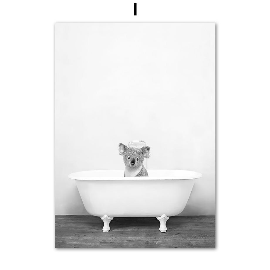 Arthia Designs - Cute Animals Bathing Canvas Art - Review