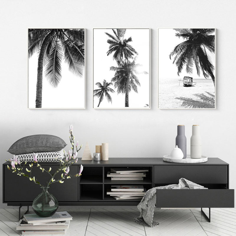 Arthia Designs - Black White Tropical Beach Canvas Art - Review