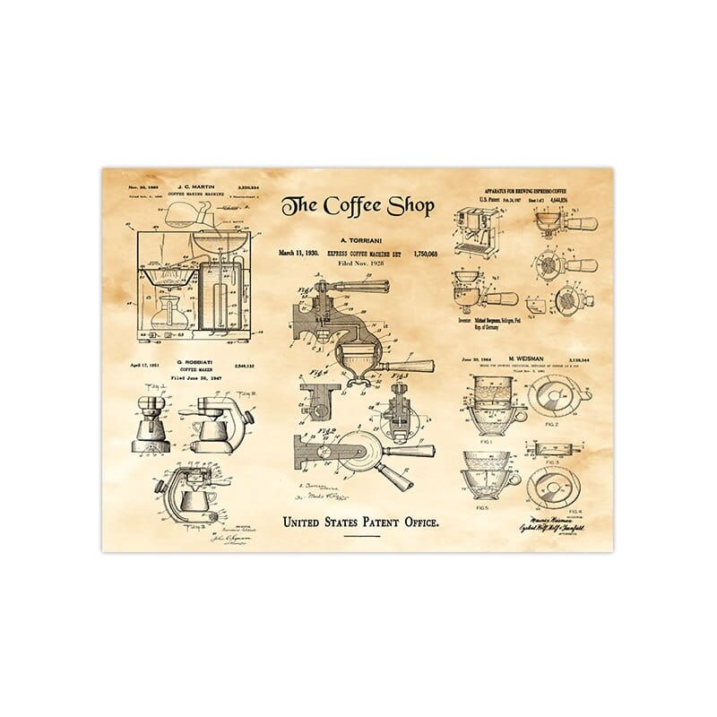 Arthia Designs - Classic Coffee Pot Blueprint Canvas Art - Review