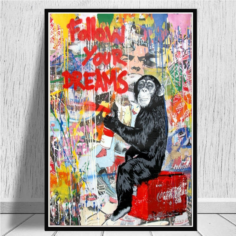 Arthia Designs - Funny Banksy Street Graffiti 1 Canvas Art - Review