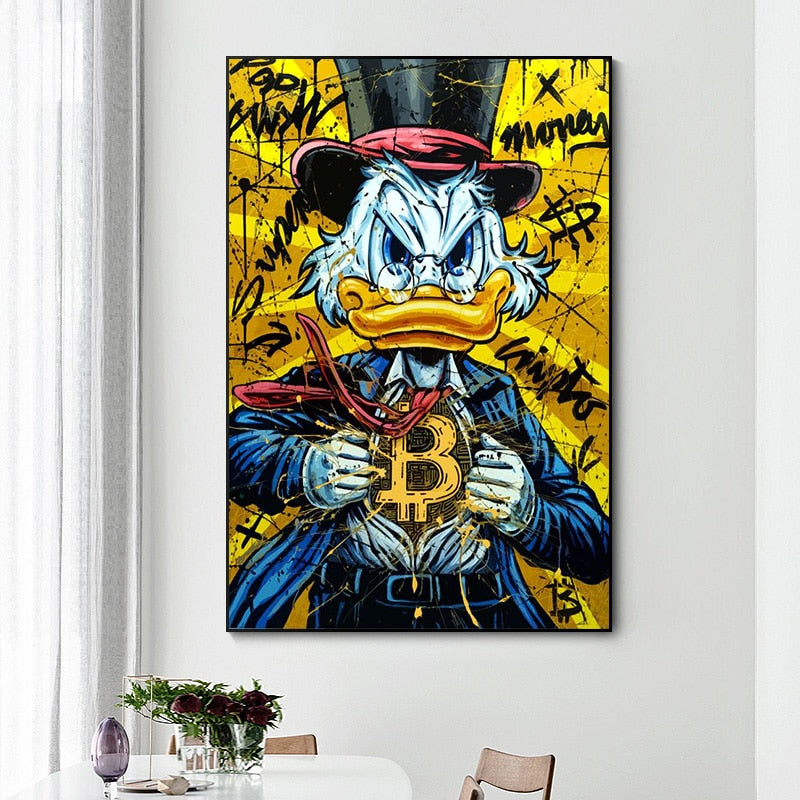 Arthia Designs - Donald Duck Bitcoin Graffiti Canvas Art - Review