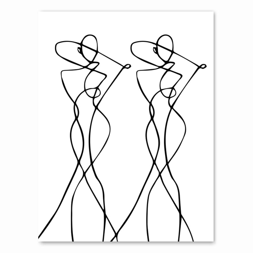 Arthia Designs - Abstract Figures Line Sexy Woman Canvas Art - Review